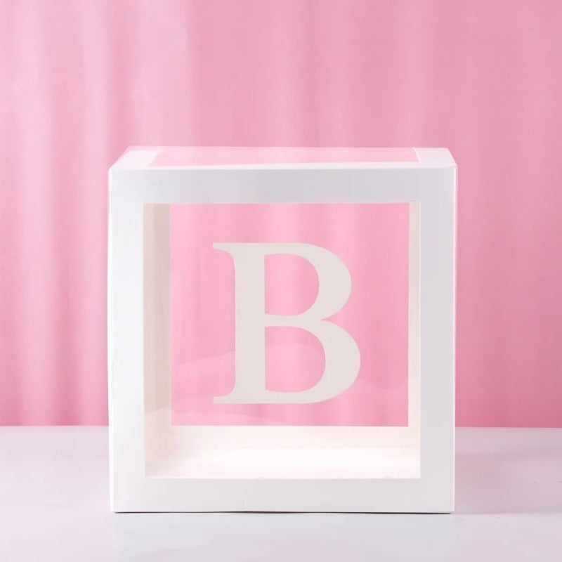 1 pc - Letter Boxes Transparent Birthday Party Decoration (LBOX)