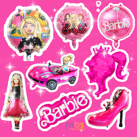 Barbie Balloons Theme Foiled Balloons