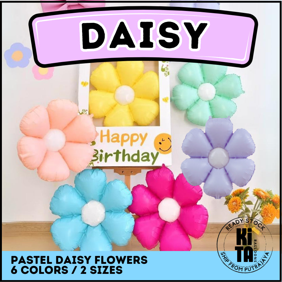 PASTEL DAISY Color Flower Balloons Belon Bunga