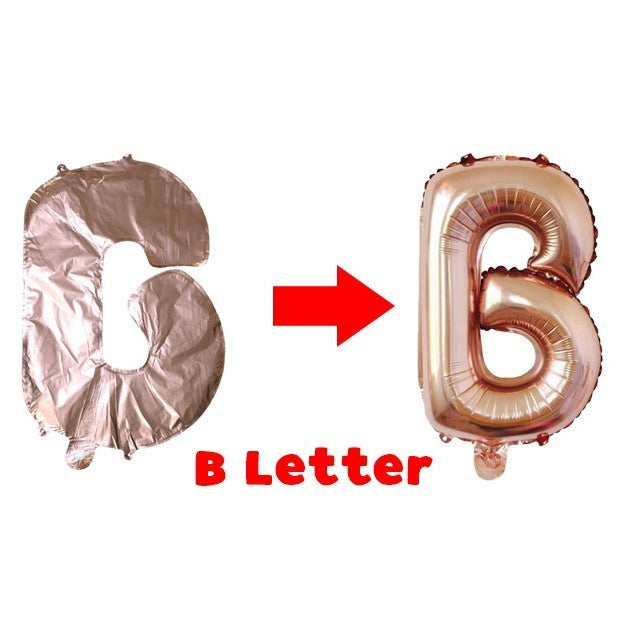 [16 Inch] - Gold Alphabet Balloon & Number Ballon ABC Letters Belon Huruf A -Z Nombor Birthday