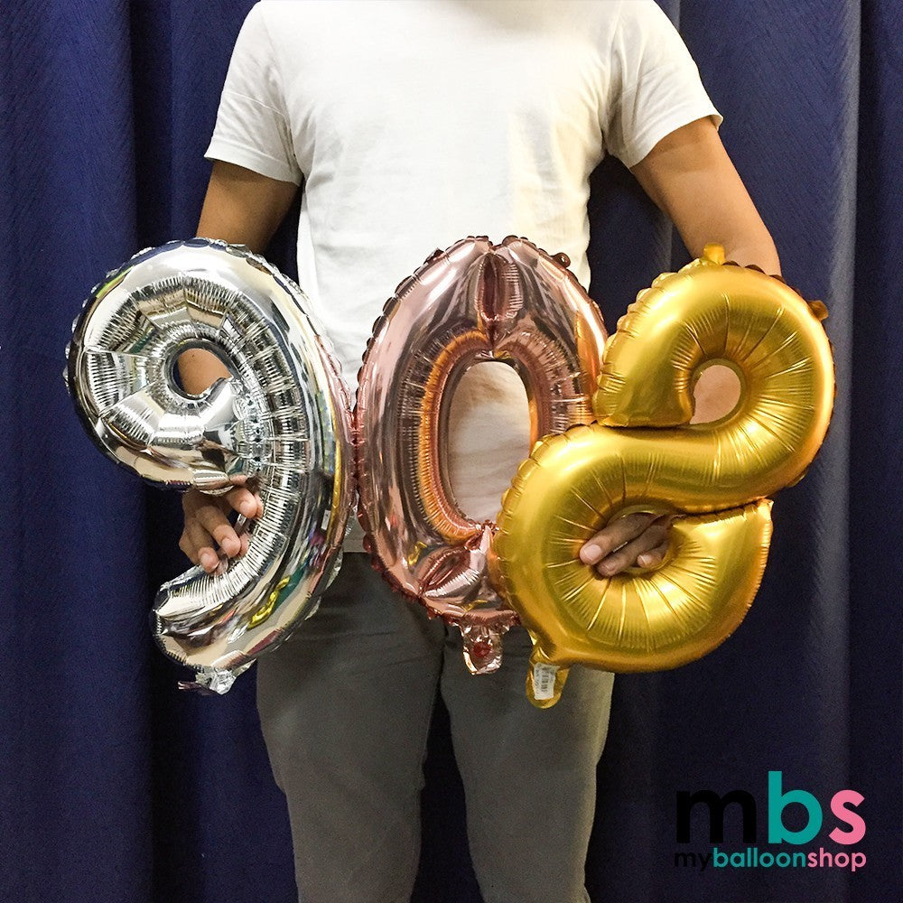 [16 Inch] - Silver Alphabet Balloon & Number Ballon ABC Letters Belon Huruf A -Z Nombor Birthday